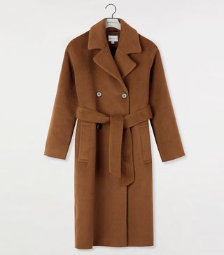 Warehouse + Textured Belted Longline Coat