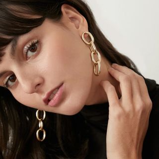 Pixie Market + Gold Link Drop Earrings