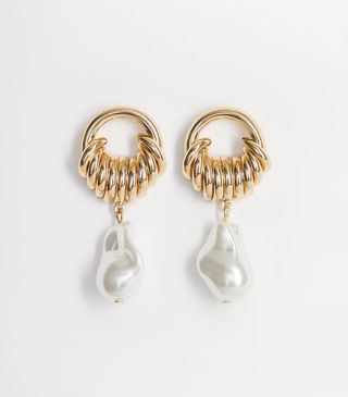 Leandra x Mango + Pearl Pendant Earrings
