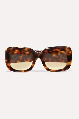 Linda Farrow + Square-Frame Tortoiseshell Acetate Sunglasses