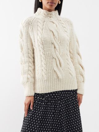 Zimmermann + Luminosity Cable-Knit Wool Sweater