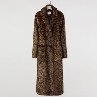 Warehouse + Long Animal Faux Fur Coat