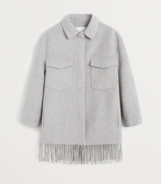 Mango + Fringed Wool-Blend Jacket