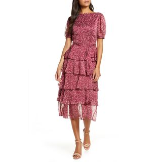 Rachel Parcell + Floral Tiered Chiffon Dress