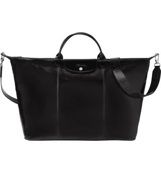 Longchamp + Large Le Pliage Cuir Vernis Patent Leather Travel Bag