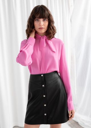 & Other Stories + Satin Pussy Bow Blouse