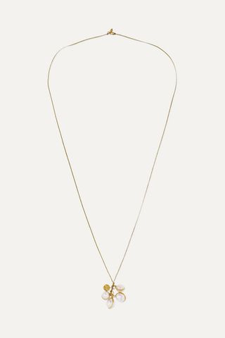 Pippa Small + 18-Karat Gold, Cord and Pearl Necklace