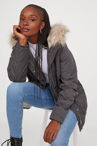 H&M + Faux Shearling-Lined Parka