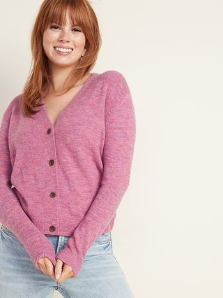 Old Navy + Slouchy Soft-Brushed Button-Front Cardi