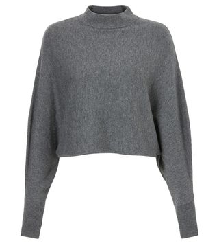 Pure Collection + Batwing Crop Jumper in Charcoal