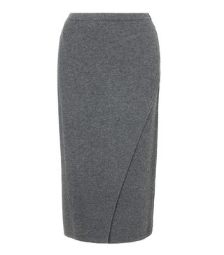 Pure Collection + Knitted Wrap Skirt, Charcoal
