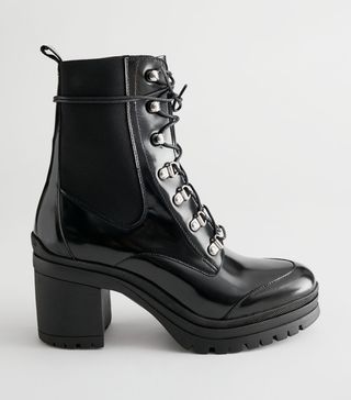 & Other Stories + Leather Chelsea Block Heel Boots
