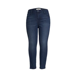 Slink + High-Waist Pinstripe Jeans