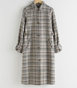 & Other Stories + Plaid Check Long Tailored Coat