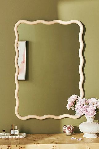 Anthropologie + Wiggle Maple Wood Wall Mirror
