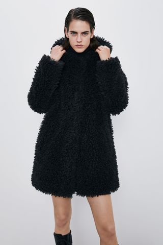 Zara + Faux Fur Coat