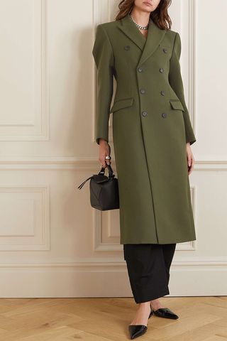 Wardrobe.NYC + Double-Breasted Merino Wool-Twill Coat
