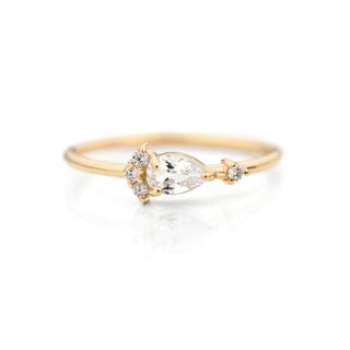 Jamie Park Jewelry + Pear Cut White Sapphire Diamond Ring