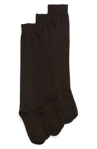 Hue + 3-Pack Flat Knit Knee High Socks