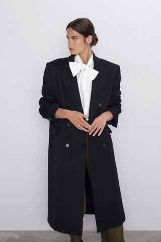 Zara + Buttoned Menswear Coat