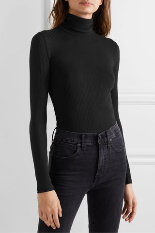 Madewell + Garbanzo Ribbed Stretch-Knit Turtleneck Top