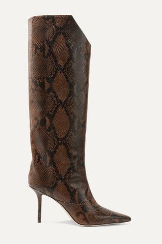 Jimmy Choo + Brelan Snake-Effect Leather Boots