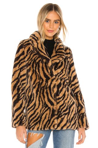 Superdown + Tamara Faux Fur Jacket in Tiger