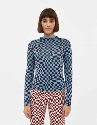 Paloma Wool + Flow Optical Top in Blue