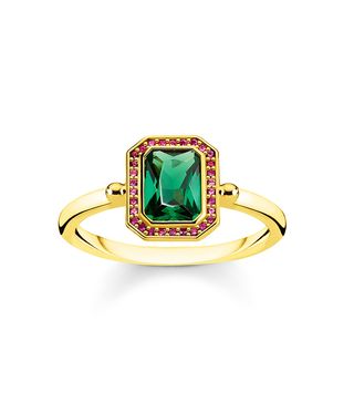 Thomas Sabo + Ring Red & Green Stones, Gold