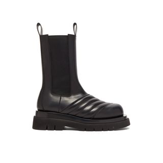 Bottega Veneta + Chevron-Quilted Leather Chelsea Boots