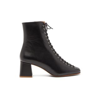 By Far + Becca Lace-up Leather Ankle Boots