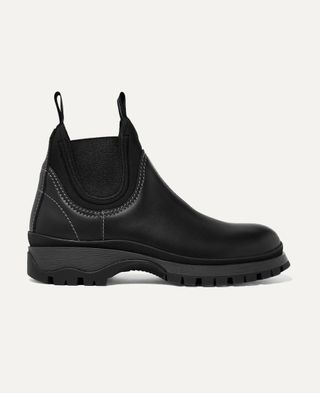 Prada + Leather And Neoprene Ankle Boots