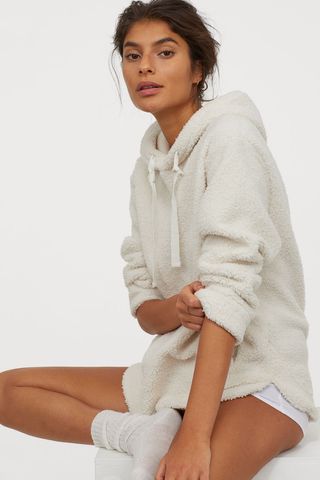 H&M + Pile Hooded Top