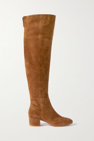 Gianvito Rossi + Tan 45 Suede Over-the-Knee Boots