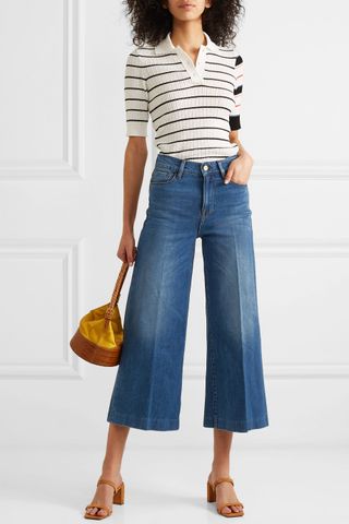 Frame + Le Vintage Crop High-Rise Wide-Leg Jeans