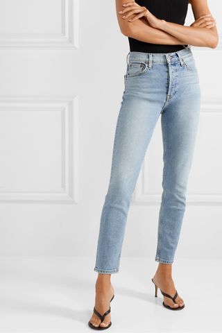 Re/Done + Comfort Stretch Cropped High-Rise Skinny Jeans