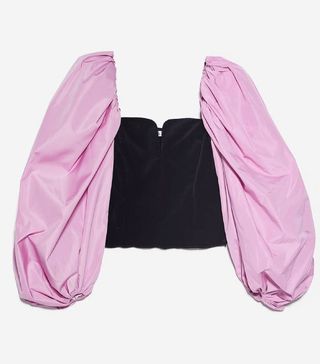 Zara + Contrast Velvet Top