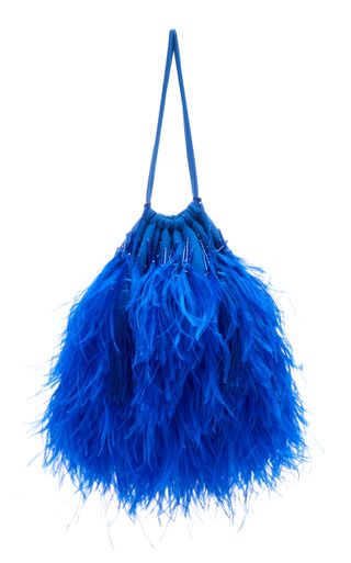 Attico + Feather-Embellished Cotton Pouch