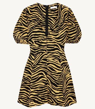 Faithfull the Brand + Ilia Zebra-Print Crepe Mini Dress