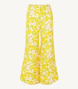 Faithfull the Brand + Marise Cropped Floral-Print Crepe Wide-Leg Pants