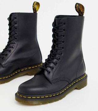 Dr Martens + 1490 10 Eye Leather Ankle Boots in Black