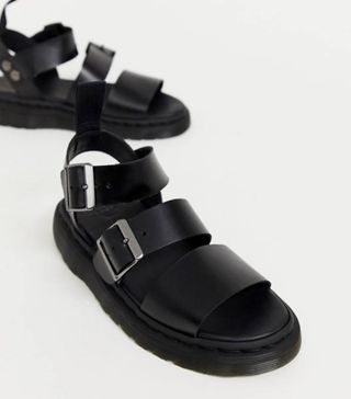 Dr Martens + Gryphon Leather Sandals in Black