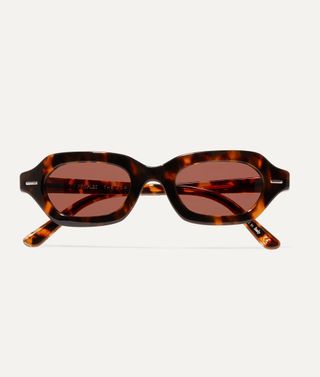 The Row + Oliver Peoples + LA CC Hexagonal-Frame Tortoiseshell Acetate Sunglasses