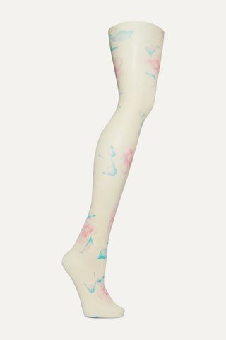 Ganni + + Swedish Stockings Floral-Print 60 Denier Tights