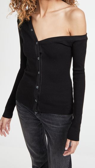 The Range + Mass Rib Tilted Button Top