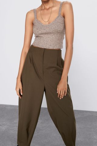 Zara + Wool Blend Crop Top