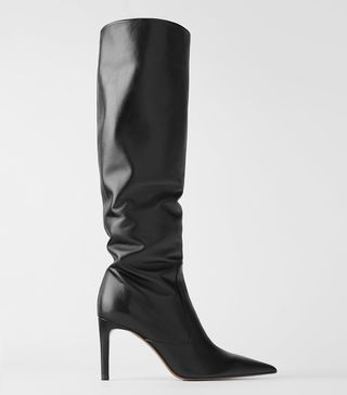 Zara + Leather Stiletto Boots