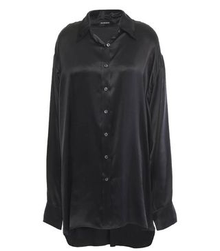 Ann Demeulemeester + Oversized Silk-Satin Shirt