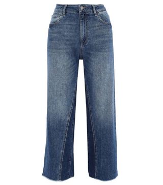 DL1961 + Ashford Cropped Faded High-Rise Wide-Leg Jeans