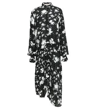 Preen Line + Bonna Asymmetric Floral-Print Crepe de Chine Midi Dress